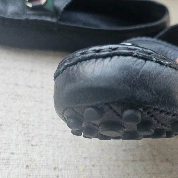 Gucci Men Shoes Slip On Loafer Black Leather Upper Made in Italy Size 40.5 Auth - Picture 14 of 15